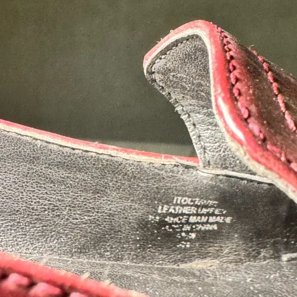 Ivanka Trump Octavie Tuxedo Shoes Burgundy Patent Leather Wingtip Flats Loafers - Picture 7 of 7